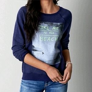 American Eagle Outfitters blue size medium take me to the beach sweater.